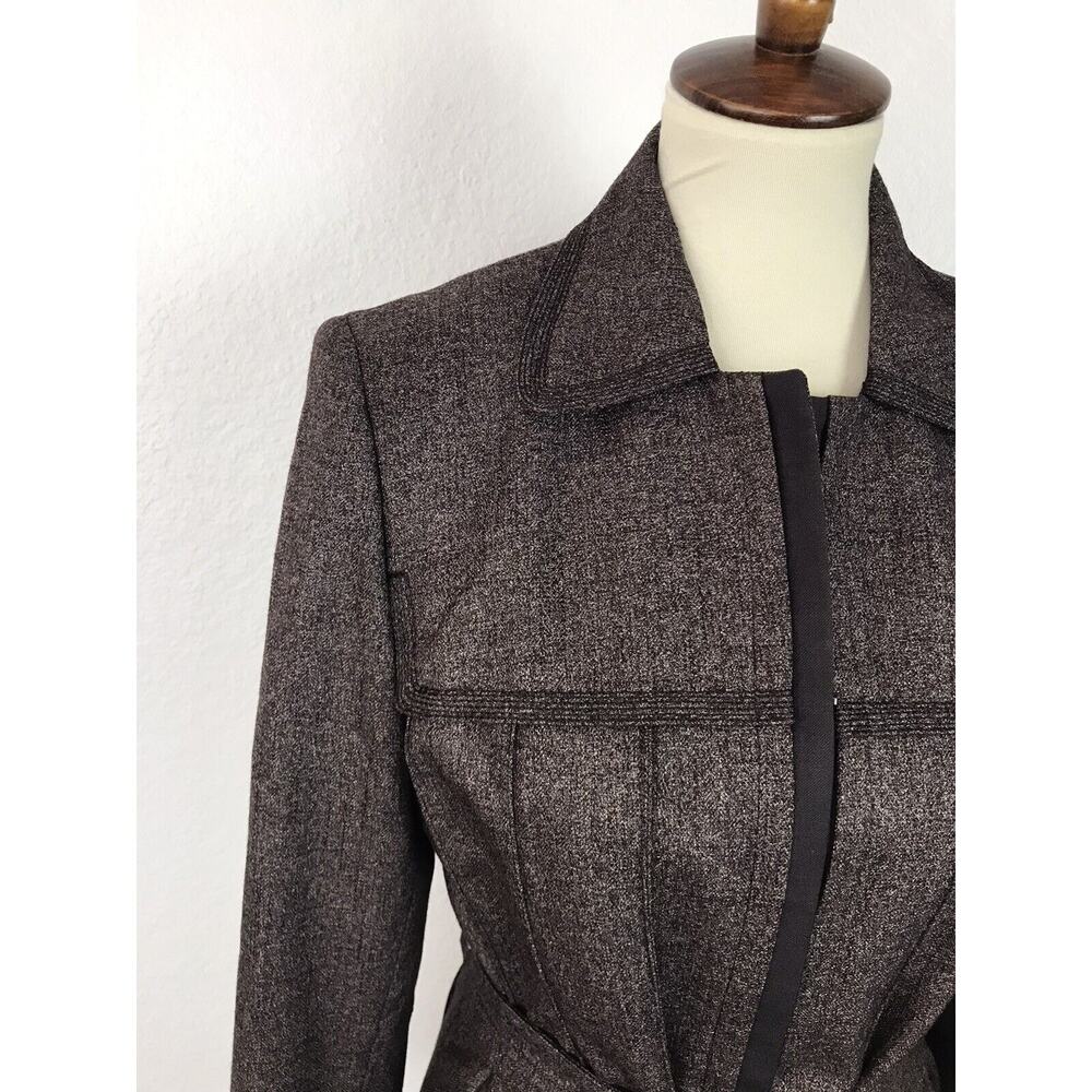 Albert Nipon Belted Single Breast Jacket Tweed - image 3